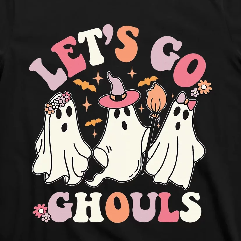 Spooky Retro Floral Ghost Costume for a Groovy Halloween T-Shirt