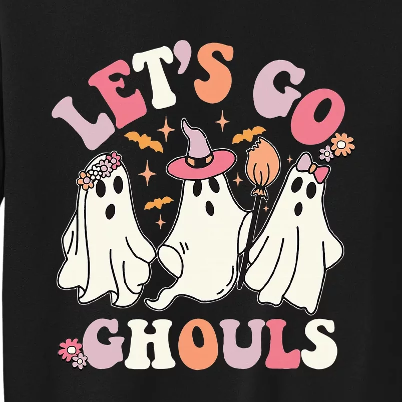 Spooky Retro Floral Ghost Costume for a Groovy Halloween Tall Sweatshirt