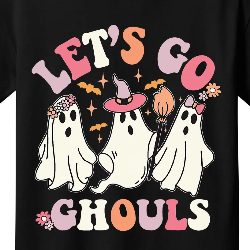 Spooky Retro Floral Ghost Costume for a Groovy Halloween Kids T-Shirt