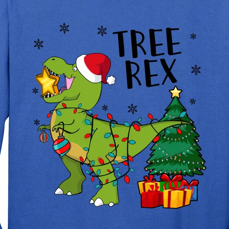 Santasaurus Rex Funny Dinosaur Chrismas Tree Rex Cool Gift Long Sleeve Shirt