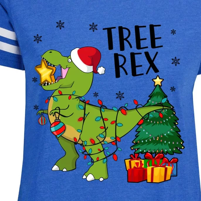 Santasaurus Rex Funny Dinosaur Chrismas Tree Rex Cool Gift Enza Ladies Jersey Football T-Shirt