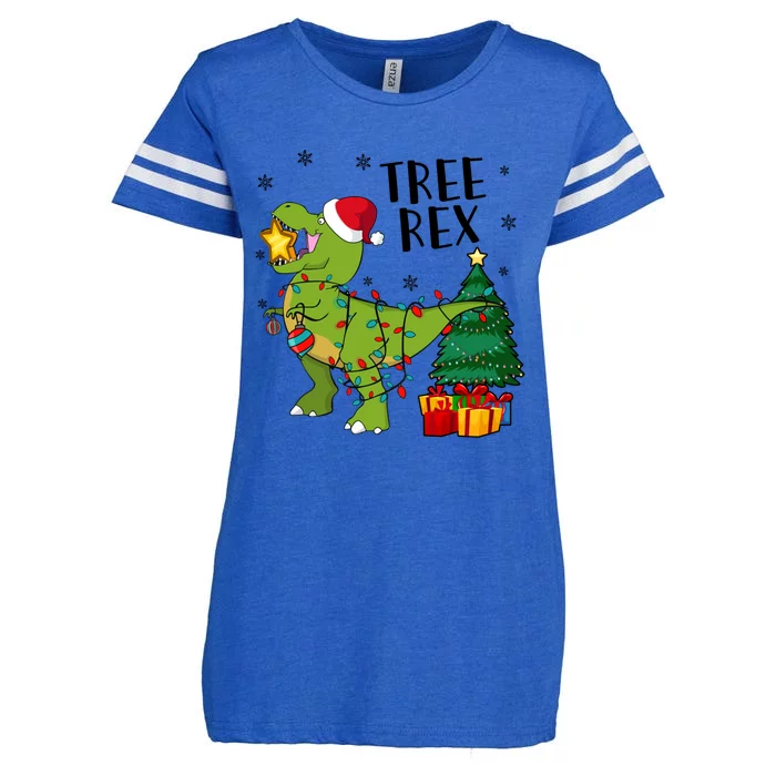 Santasaurus Rex Funny Dinosaur Chrismas Tree Rex Cool Gift Enza Ladies Jersey Football T-Shirt