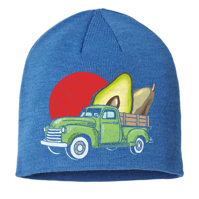 Sweet Retro Farm Truck Vintage Avocado Lover Graphic Meaningful Gift 8 1/2in Sustainable Knit Beanie