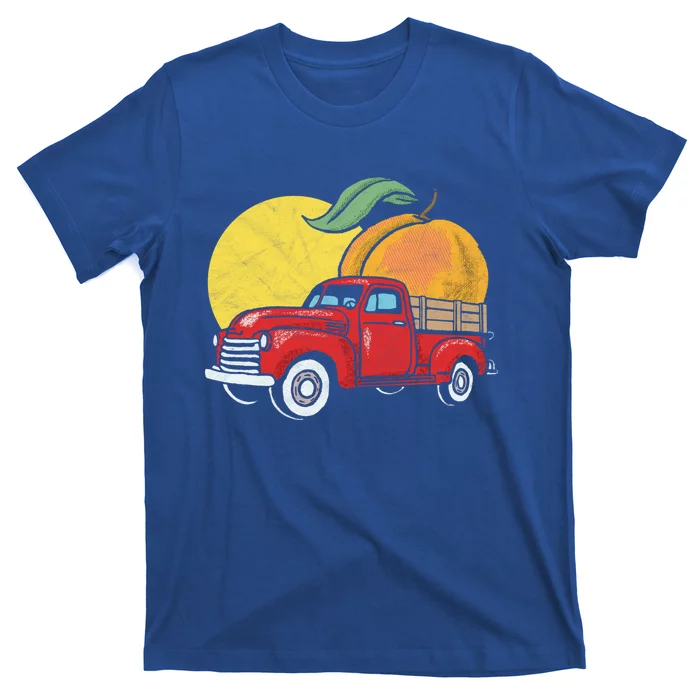 Sweet Retro Farm Truck Vintage Peach Lover Graphic Cute Gift T-Shirt