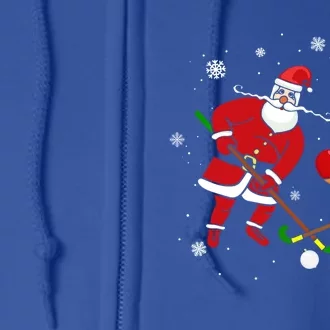 Santa Reindeer Field Hockey Lover Player Team Cute Christmas Gift Full Zip Hoodie