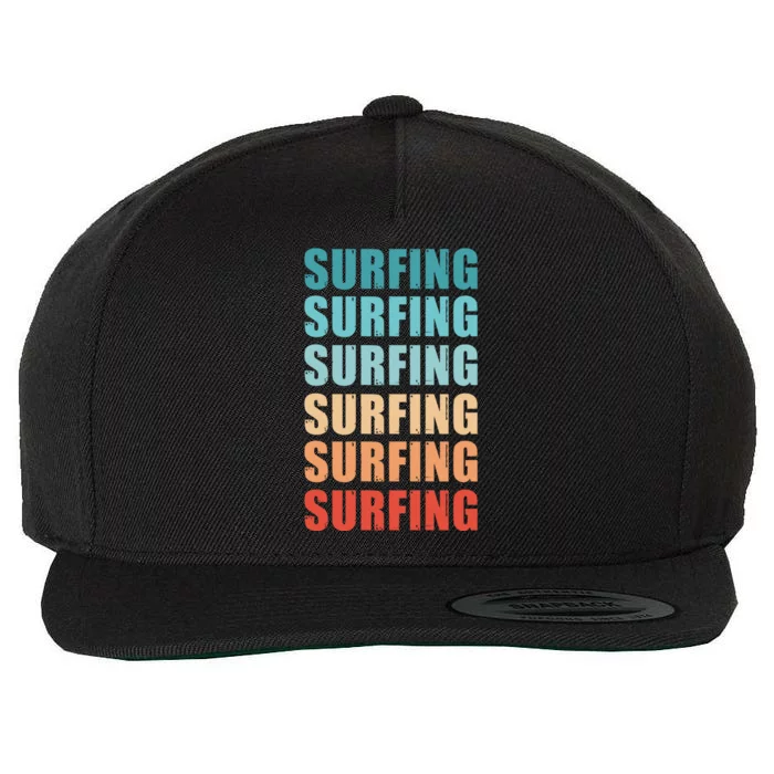 Surfing Retro Fathers Day Vintage Meaningful Gift Wool Snapback Cap