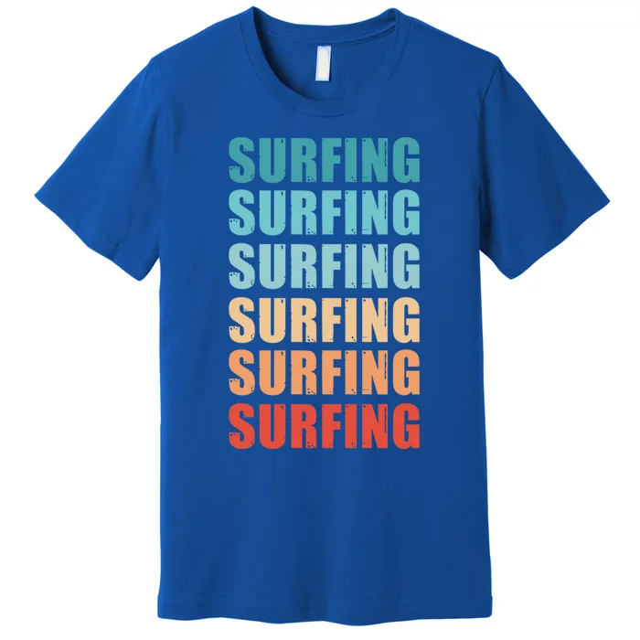 Surfing Retro Fathers Day Vintage Meaningful Gift Premium T-Shirt