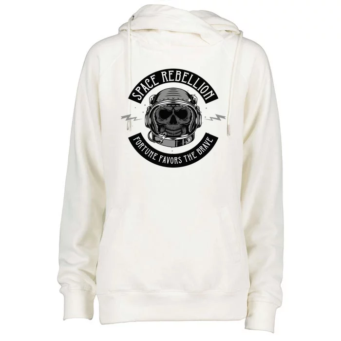 Space Rebellion Fortune Favors The Brave Womens Funnel Neck Pullover Hood