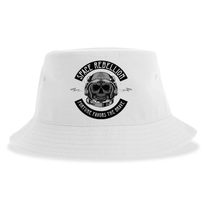 Space Rebellion Fortune Favors The Brave Sustainable Bucket Hat