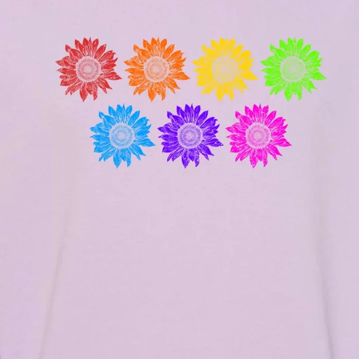 Sunflower Rainbow Flag Flower Sunshine Queer Equality Lgbt Meaningful Gift Garment-Dyed Sweatshirt