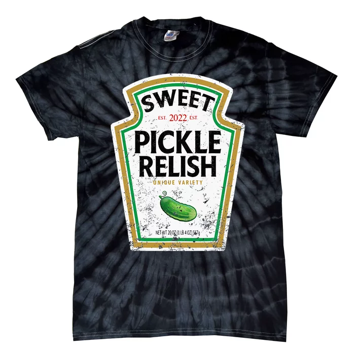 Sweet Relish Funny Halloween Condiment Green Pickle Tie-Dye T-Shirt