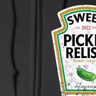 Sweet Relish Funny Halloween Condiment Green Pickle Full Zip Hoodie