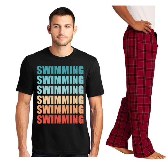 Swimming Retro Fathers Day Vintage Gift Pajama Set