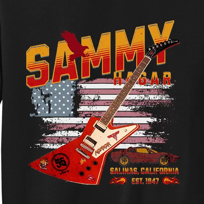 Sammy Red Guitar Rock Both Worlds Vh Concert Tall Sweatshirt