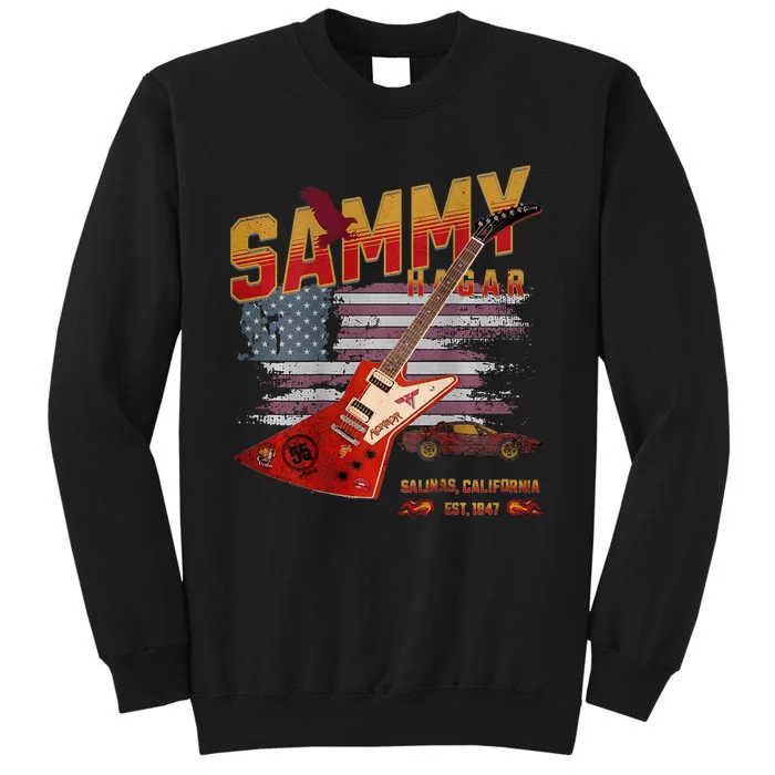 Sammy Red Guitar Rock Front Back Both Worlds Vh Concert Sweatshirt