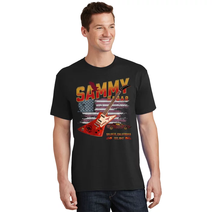 Sammy Red Guitar Rock Front Back Both Worlds Vh Concert T-Shirt