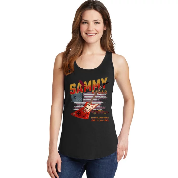 Sammy Red Guitar Rock Front Back Both Worlds Vh Concert Ladies Essential Tank