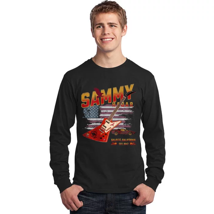 Sammy Red Guitar Rock Front Back Both Worlds Vh Concert Tall Long Sleeve T-Shirt