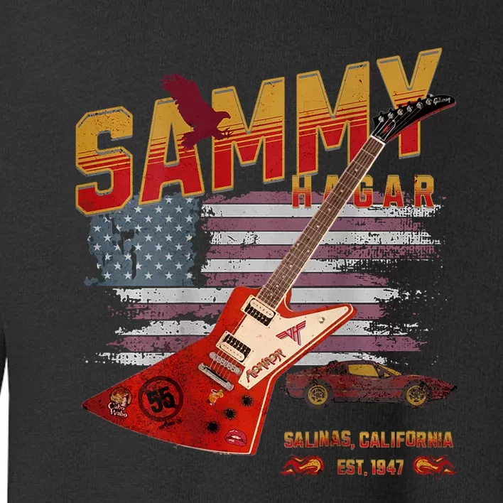 Sammy Red Guitar Rock Front Back Both Worlds Vh Concert Toddler Sweatshirt