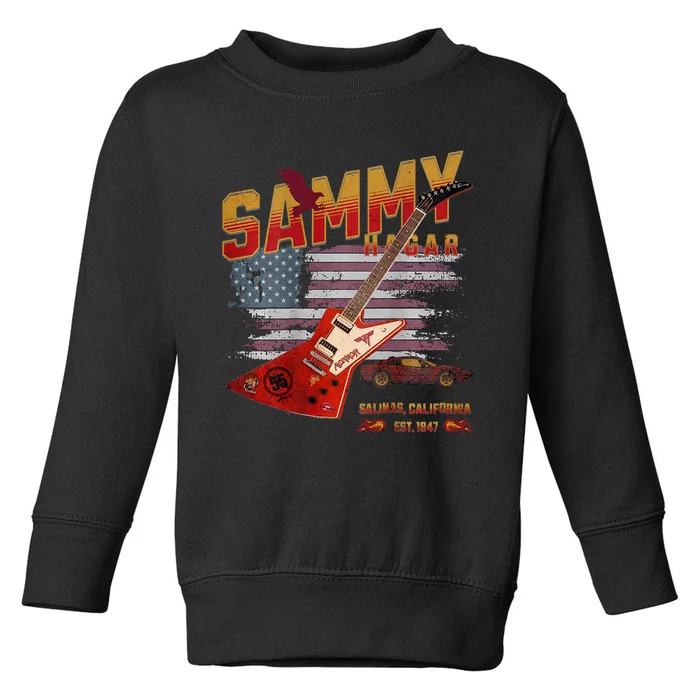 Sammy Red Guitar Rock Front Back Both Worlds Vh Concert Toddler Sweatshirt