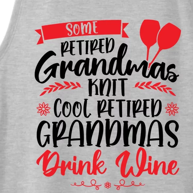 Some Retired Grandmas Wine Grandmother Gift Ladies Tri-Blend Wicking Tank