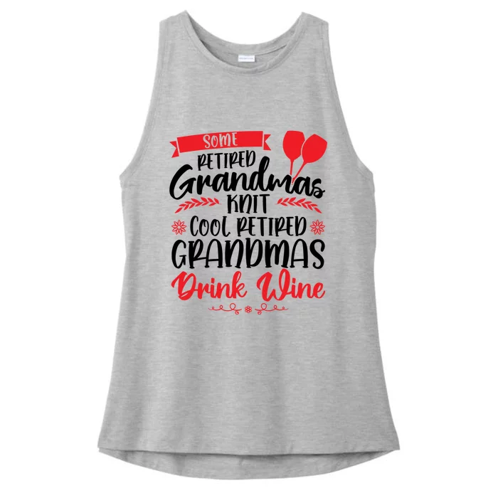 Some Retired Grandmas Wine Grandmother Gift Ladies Tri-Blend Wicking Tank