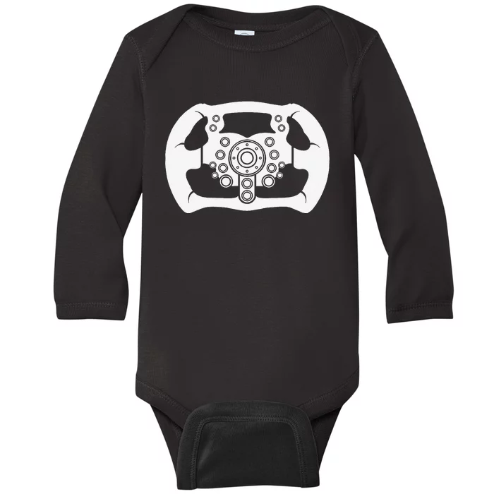 Sim Racer Gaming Car Race Simulation Sim Racing Baby Long Sleeve Bodysuit