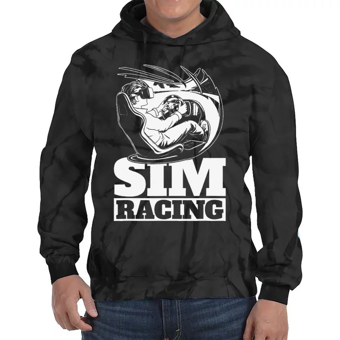 Sim Racer Gaming Simulation Race Car Sim Racing Tie Dye Hoodie