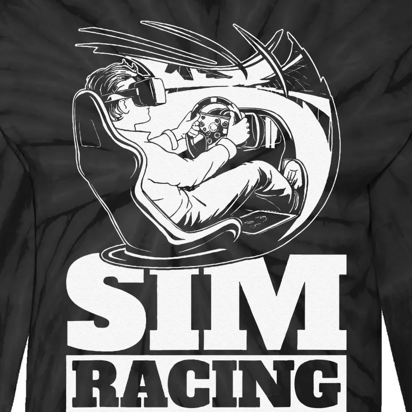 Sim Racer Gaming Simulation Race Car Sim Racing Tie-Dye Long Sleeve Shirt