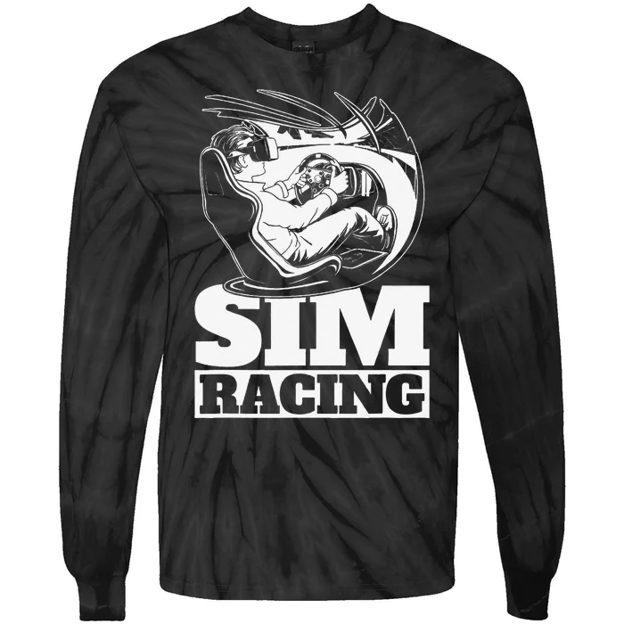 Sim Racer Gaming Simulation Race Car Sim Racing Tie-Dye Long Sleeve Shirt