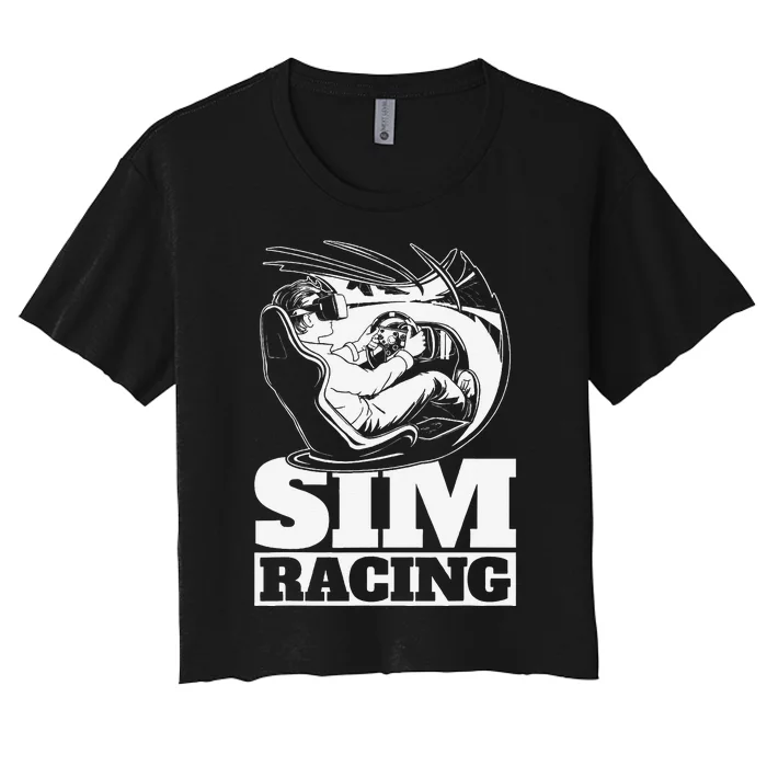 Sim Racer Gaming Simulation Race Car Sim Racing Women's Crop Top Tee