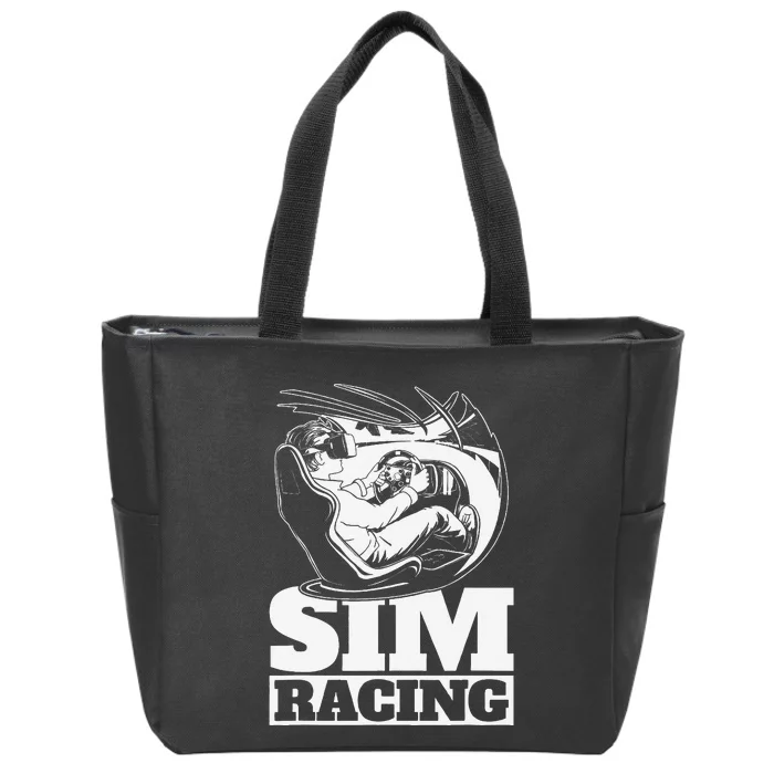 Sim Racer Gaming Simulation Race Car Sim Racing Zip Tote Bag