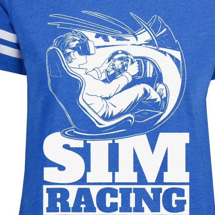 Sim Racer Gaming Simulation Race Car Sim Racing Enza Ladies Jersey Football T-Shirt