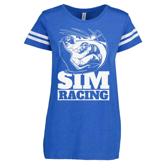 Sim Racer Gaming Simulation Race Car Sim Racing Enza Ladies Jersey Football T-Shirt