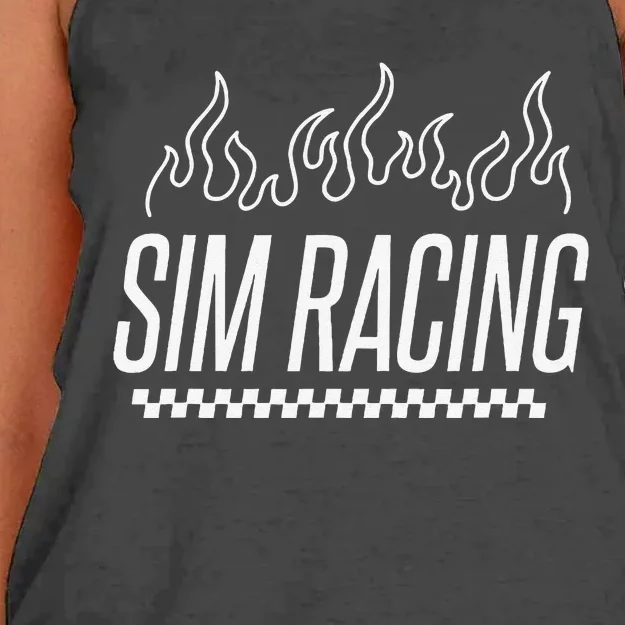 Sim Racer Gaming Race Car Simulation Sim Racing Women's Knotted Racerback Tank