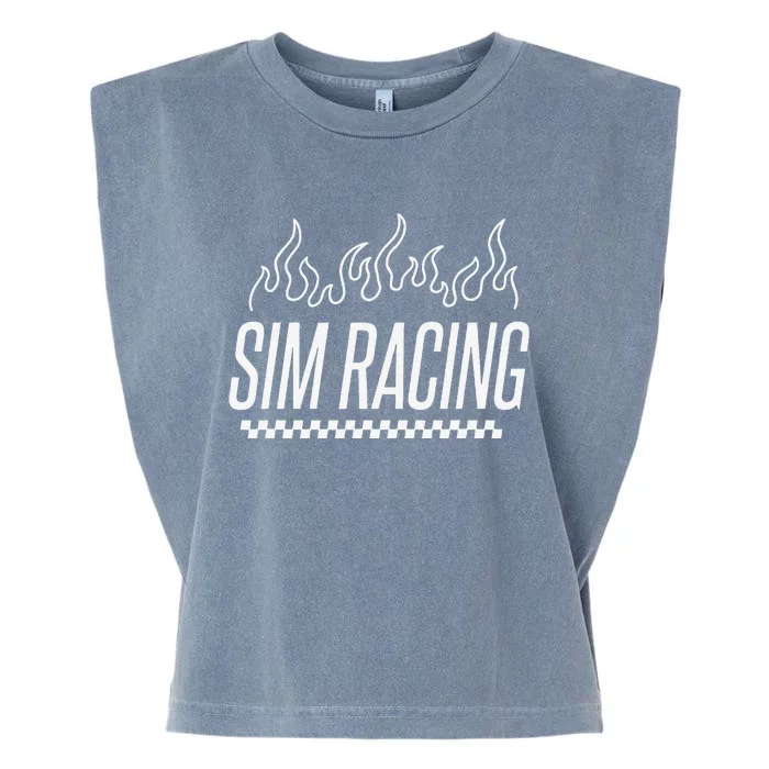 Sim Racer Gaming Race Car Simulation Sim Racing Garment-Dyed Women's Muscle Tee