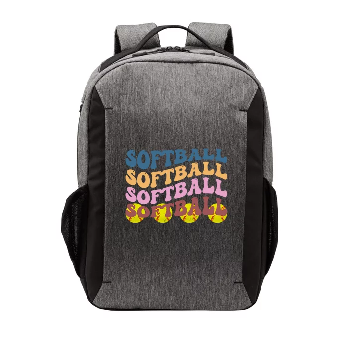 Softball Retro Groovy Sport Lover Vector Backpack