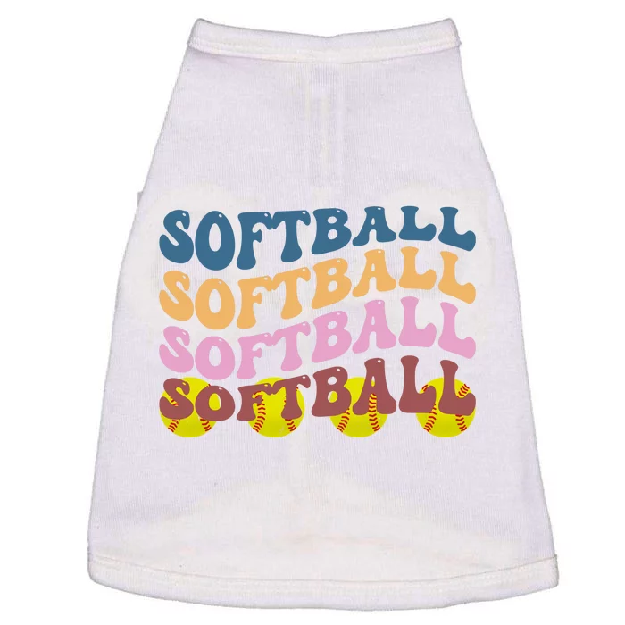 Softball Retro Groovy Sport Lover Doggie Tank