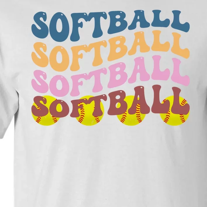 Softball Retro Groovy Sport Lover Tall T-Shirt