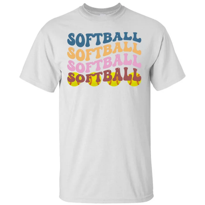 Softball Retro Groovy Sport Lover Tall T-Shirt