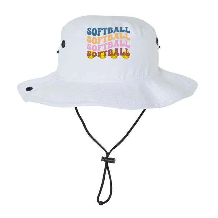 Softball Retro Groovy Sport Lover Legacy Cool Fit Booney Bucket Hat