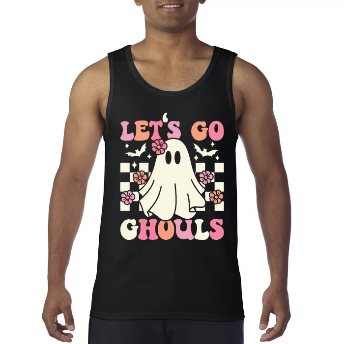 Spooky Retro Groovy Halloween Ghost Costume Tank Top