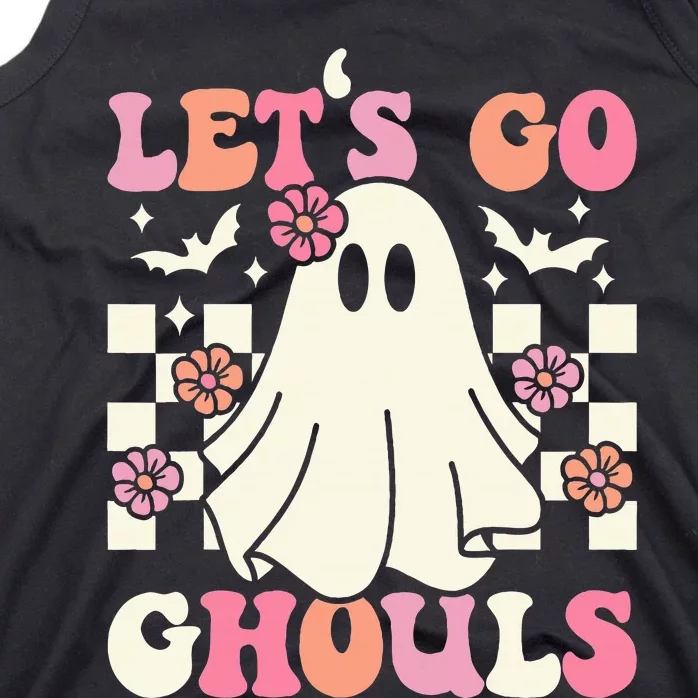 Spooky Retro Groovy Halloween Ghost Costume Tank Top