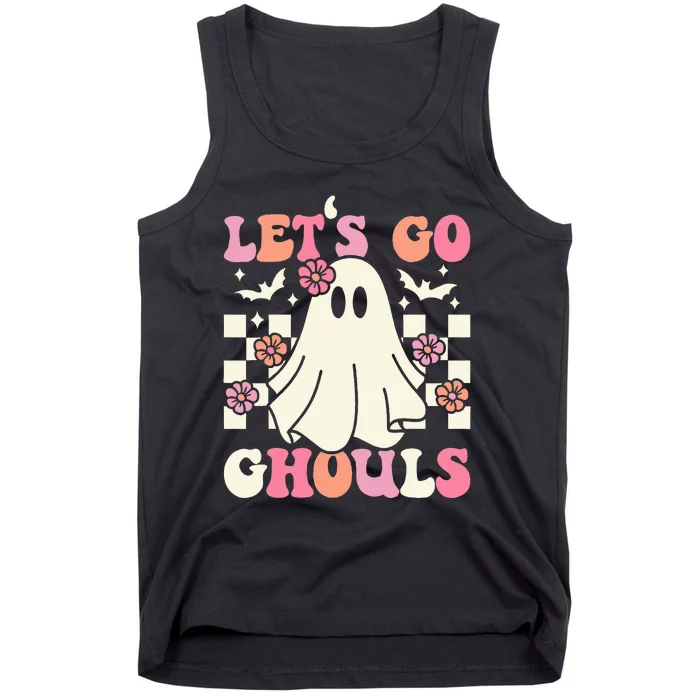 Spooky Retro Groovy Halloween Ghost Costume Tank Top