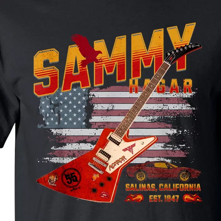 Sammy Red Guitar Rock Both Worlds Vh Concert Tall T-Shirt