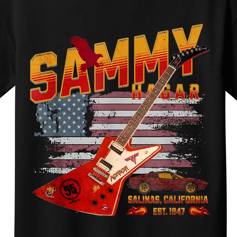 Sammy Red Guitar Rock Both Worlds Vh Concert Kids T-Shirt