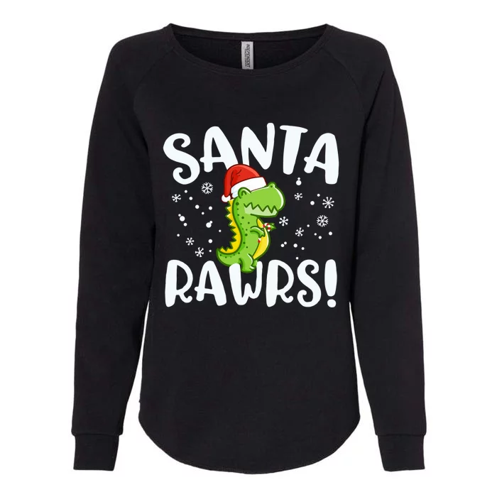 Santa Rawrs Green Dinosaur Cute Reptile Christmas Gift Great Gift Womens California Wash Sweatshirt