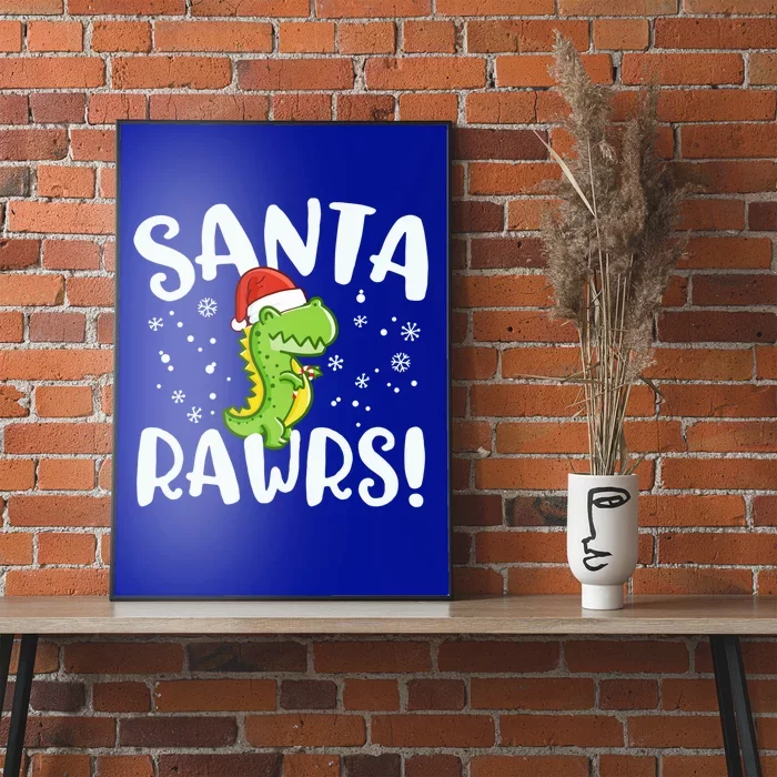 Santa Rawrs Green Dinosaur Cute Reptile Christmas Gift Great Gift Poster