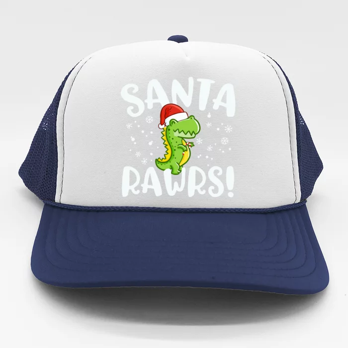 Santa Rawrs Green Dinosaur Cute Reptile Christmas Gift Great Gift Trucker Hat