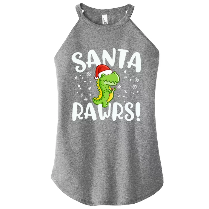 Santa Rawrs Green Dinosaur Cute Reptile Christmas Gift Great Gift Women’s Perfect Tri Rocker Tank